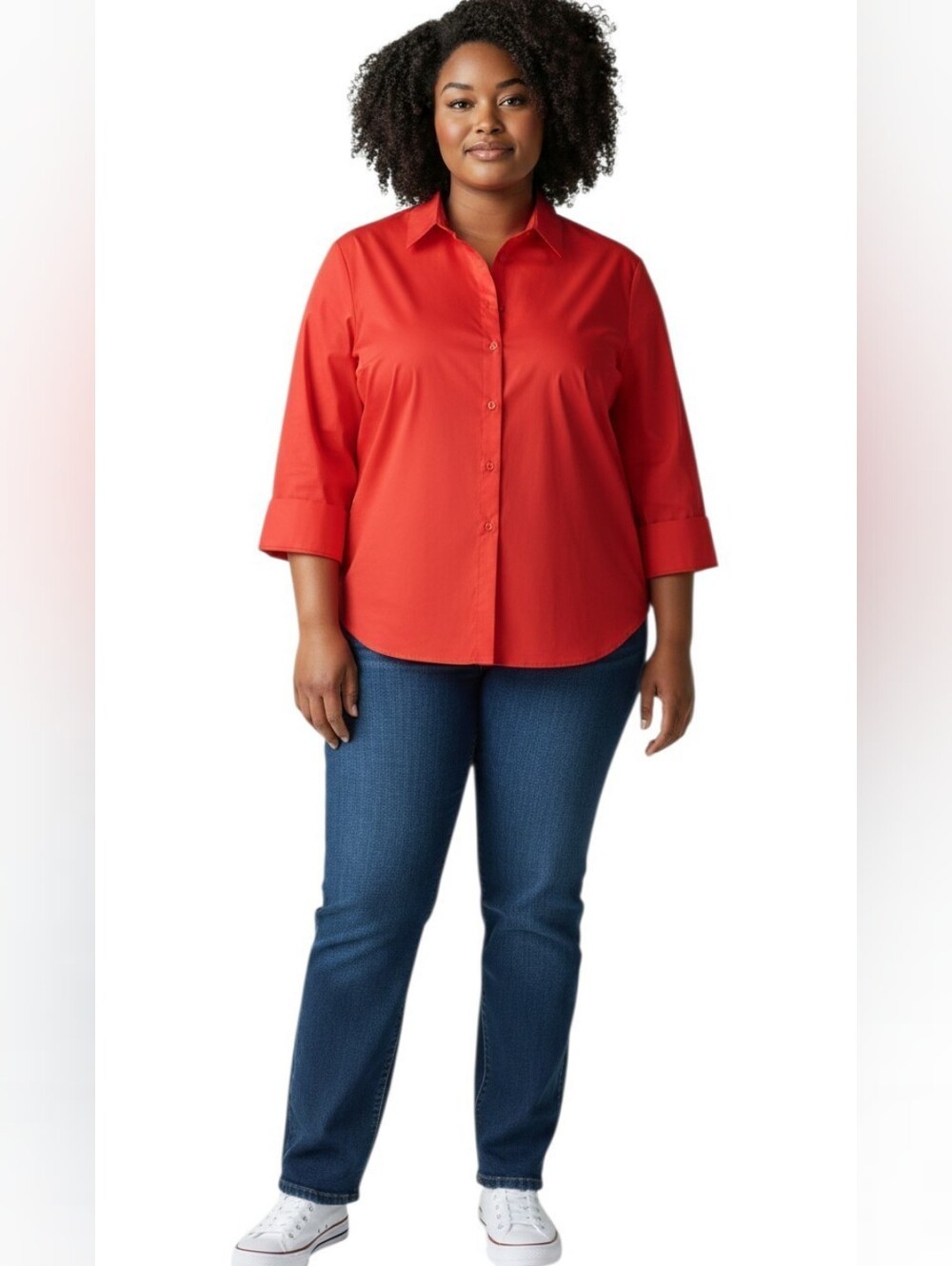 Ezen Red Button Down Collared Shirt Size XXL